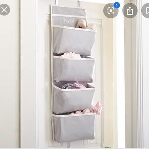 Grey Pottery Barn Kids over the door storage